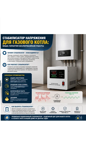 ✴Стабилизатор напряжения для газового котла: Ваша гарантия бесперебойной работы 
Современные газовые