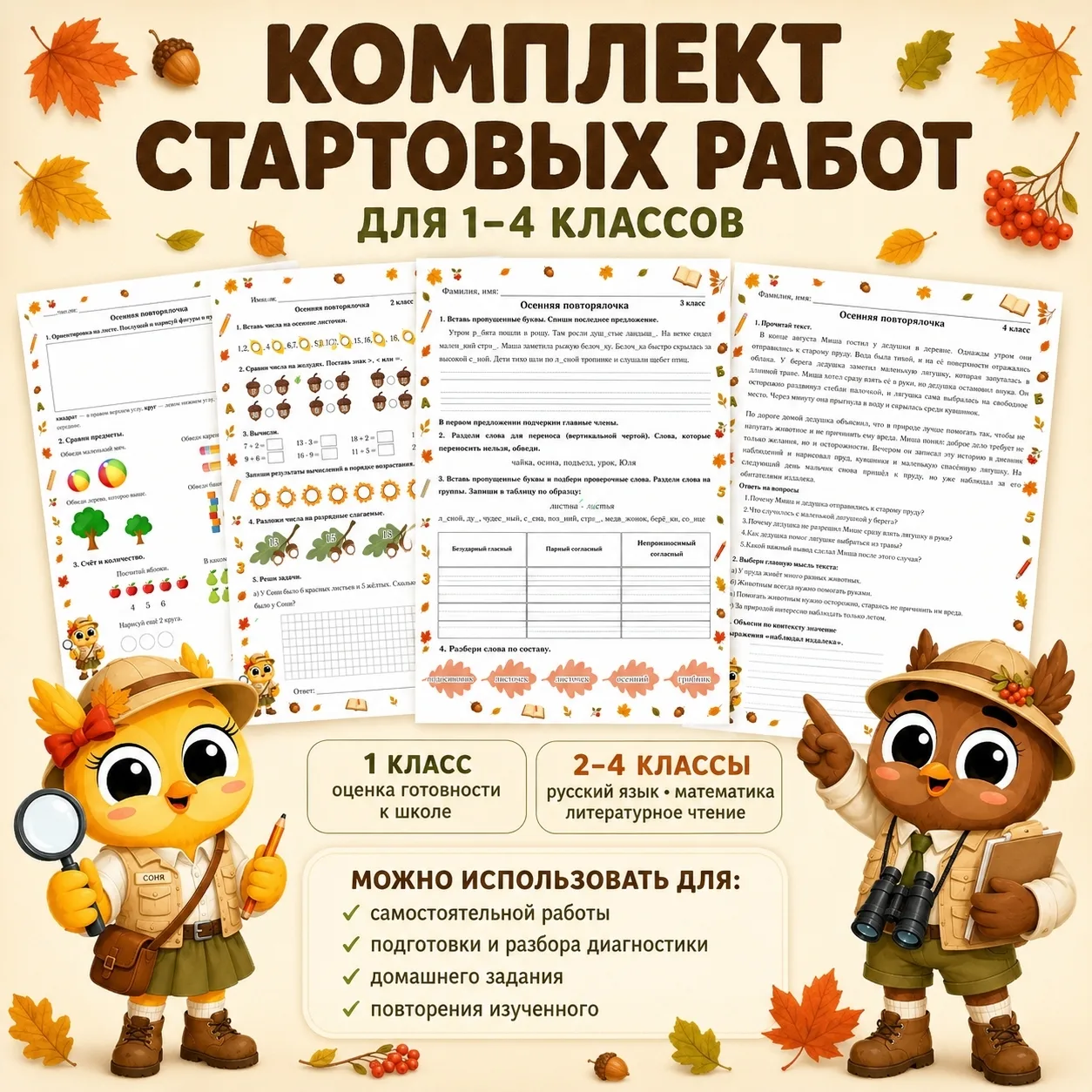 КОМПЛЕКТ СТАРТОВЫХ РАБОТ (1-4 класс)