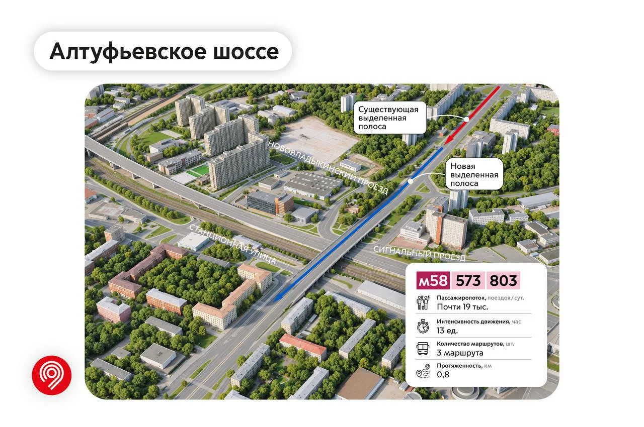 🚌 Выделенку продлят на Алтуфьевском путепроводе