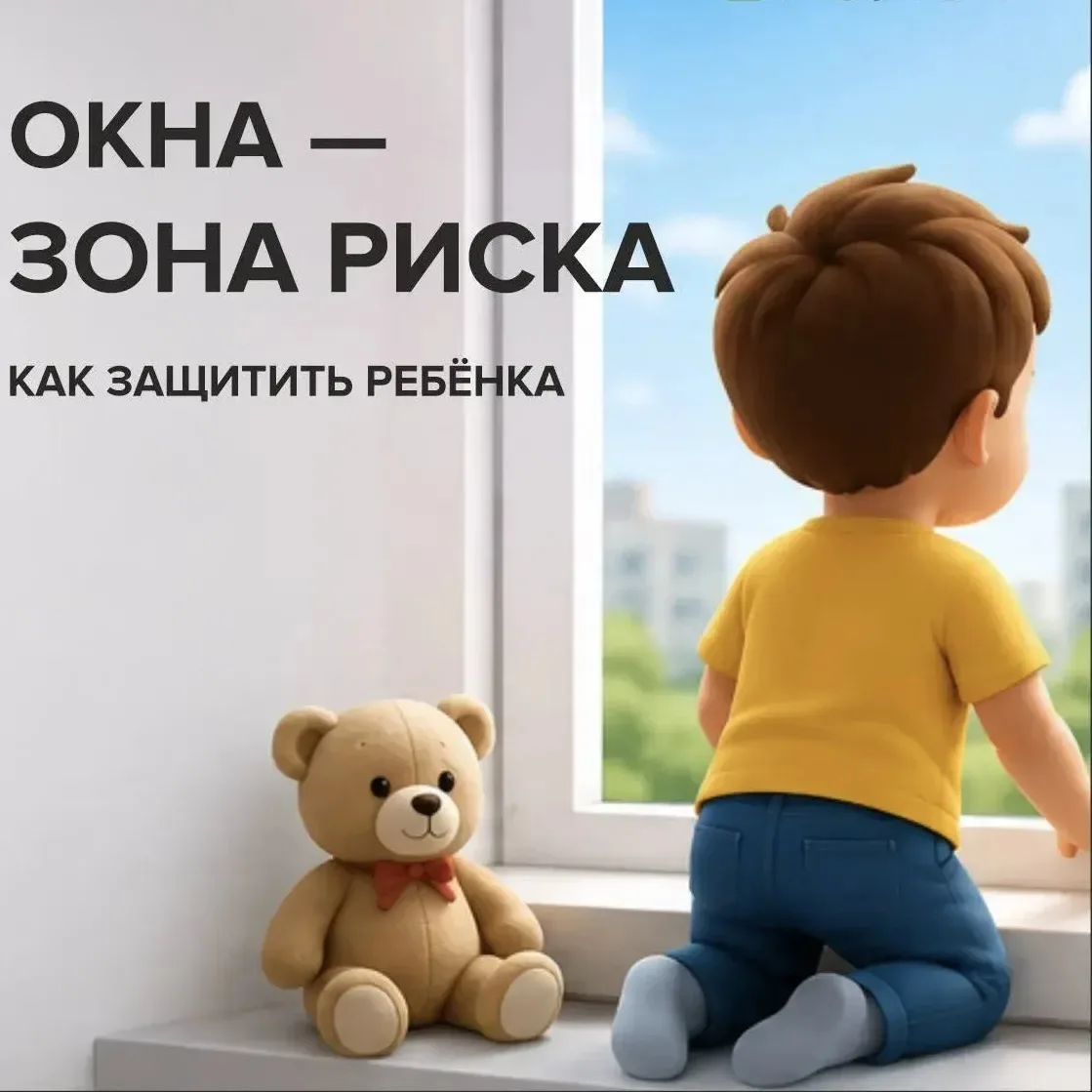 ОКНА — ЗОНА РИСКА: КАК ЗАЩИТИТЬ РЕБЁНКА 
⠀⠀⠀⠀⠀⠀
С наступлением тёплых дней особенно важно обеспечить