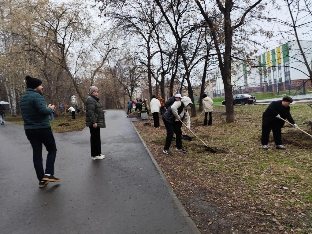 МАОУ гимназия № 40 присоединилась к общегородским субботникам.   Одиннадцатиклассники прибрали от пр