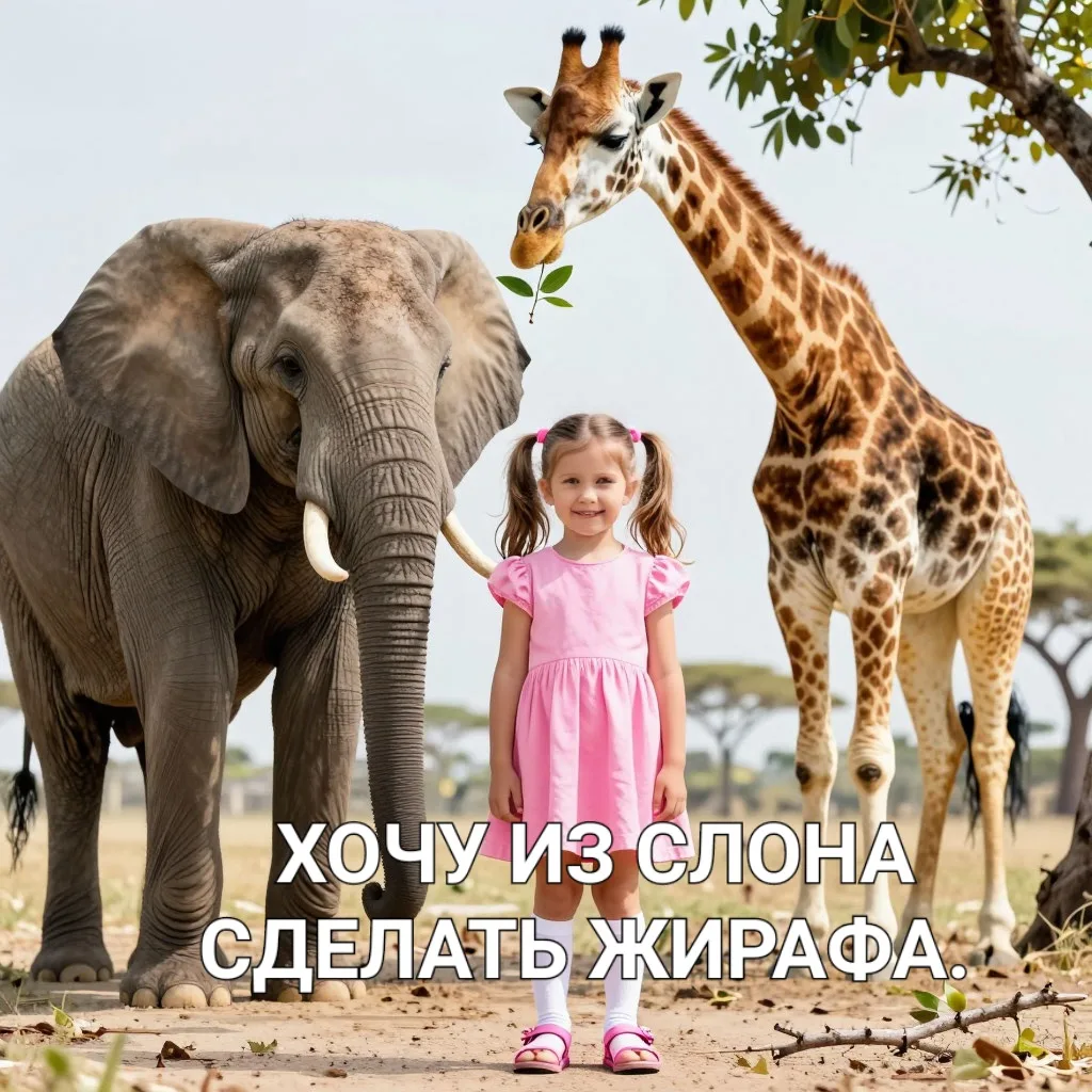 ХОЧУ ИЗ СЛОНА СДЕЛАТЬ ЖИРАФА.