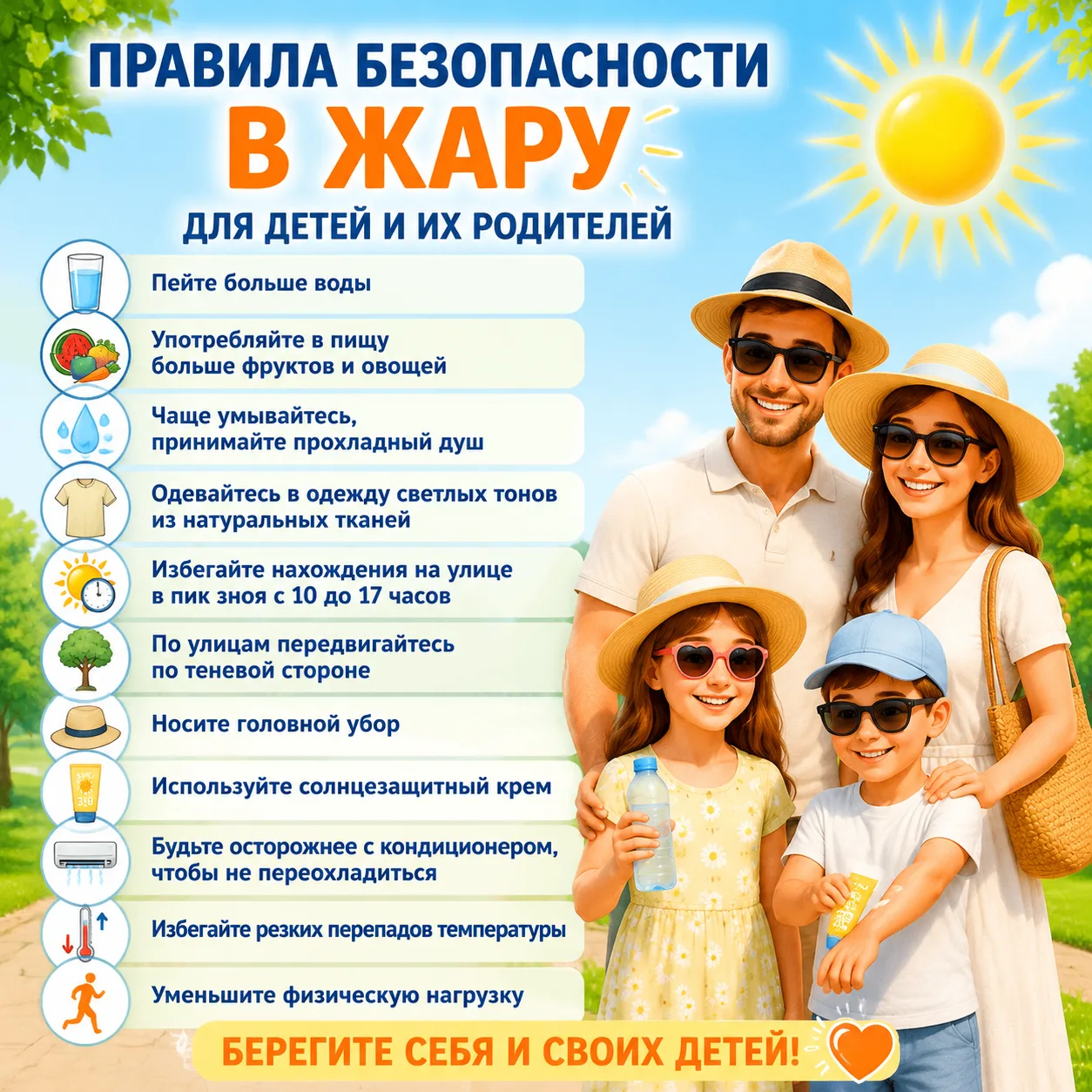 🌞Солнце — источник радости и тепла, но в жару оно может стать опасным. Чтобы отдых на ...