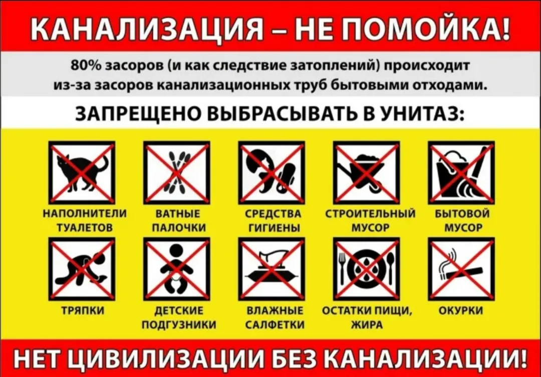 ❗Нарушения при использовании канализации создают риски для всех. Для жителей это подтоп...