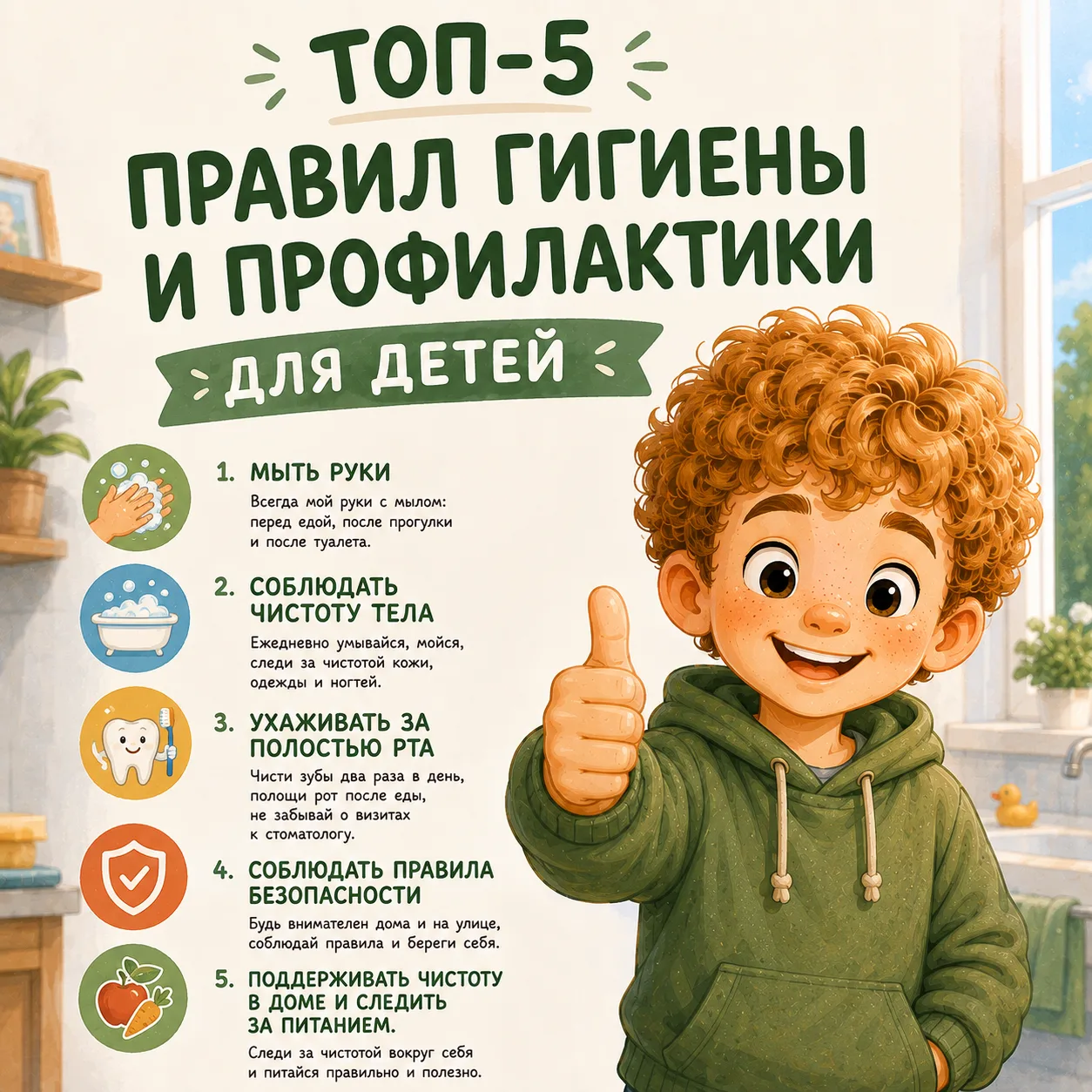 🧸 5 главных правил гигиены, которые сохранят здоровье вашего ребёнка