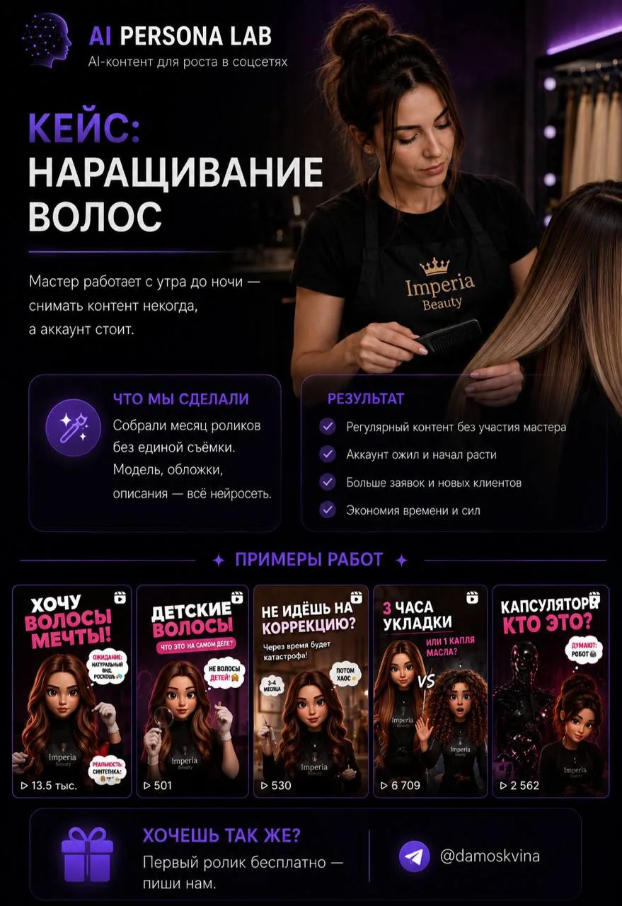 💇 Кейс: мастер по наращиванию волос, СПб