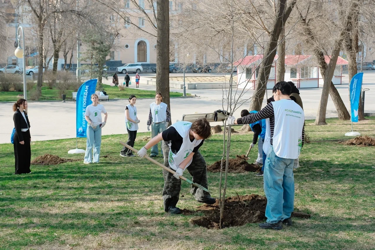 🌳 В Астраханской области Волонтёры Победы провели высадку «Сада памяти»  В этом году международная а