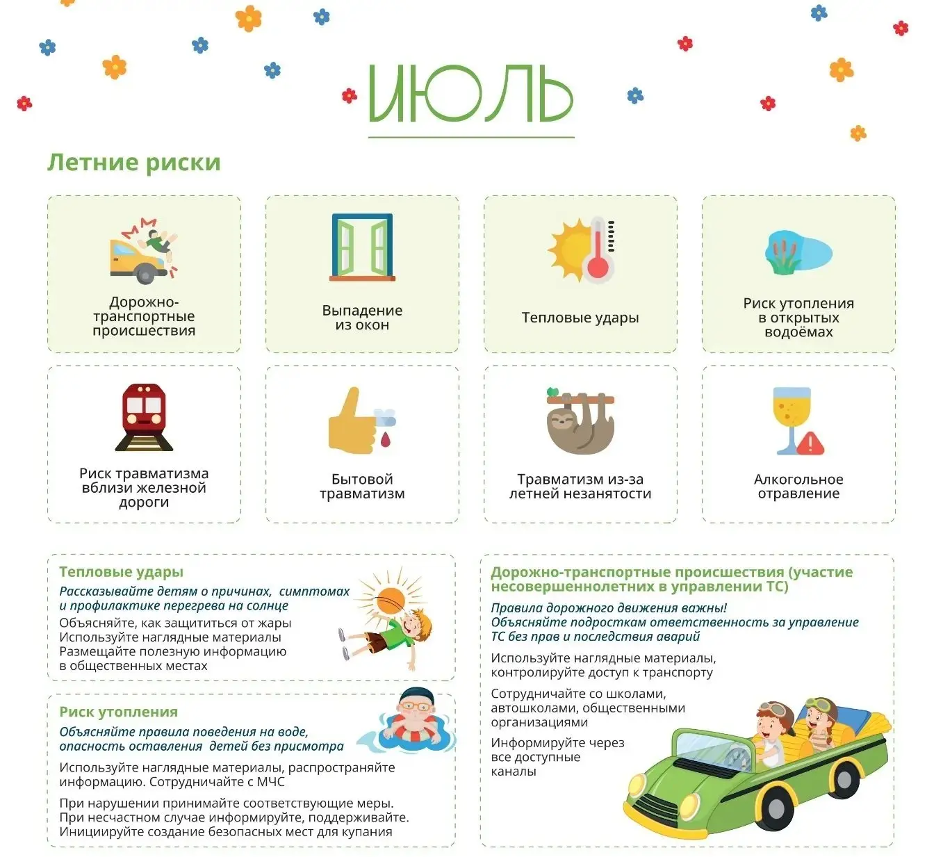 Лето — прекрасное время для отдыха, но важно помнить о безопасности! ☀️

Мы подготовили для вас и ва