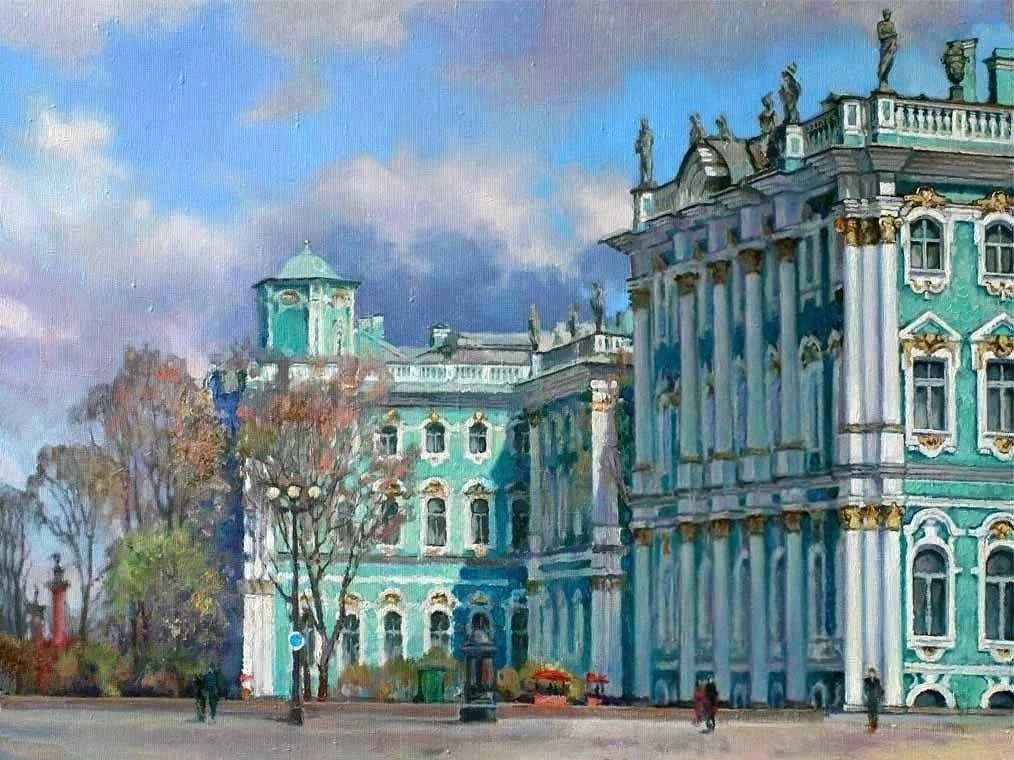 Петербургские пейзажи Виктора Меркушева.

На картинах Петербург совсем не выглядит суровым – художни