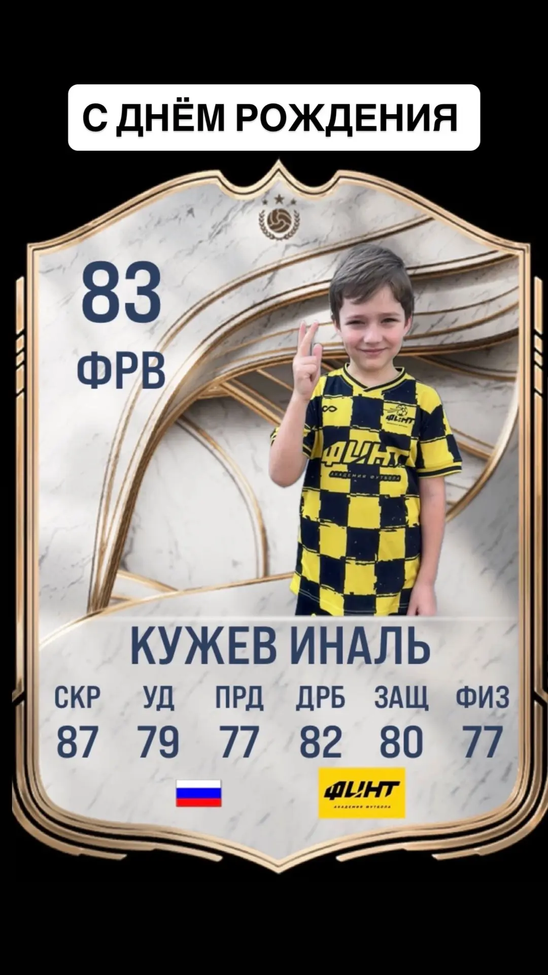 Сегодня свой день рождения отмечает игрок нашей футбольной  Академии ФИНТ Кужев Иналь⚽️...