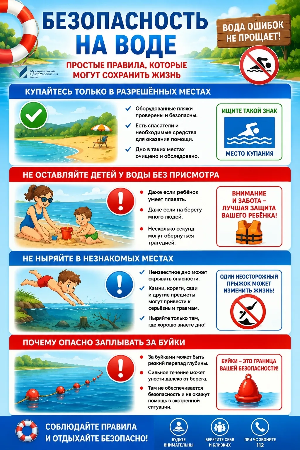 🌊 Лето невозможно представить без отдыха у воды. Но именно в жаркие дни важно помнить: даже привычн