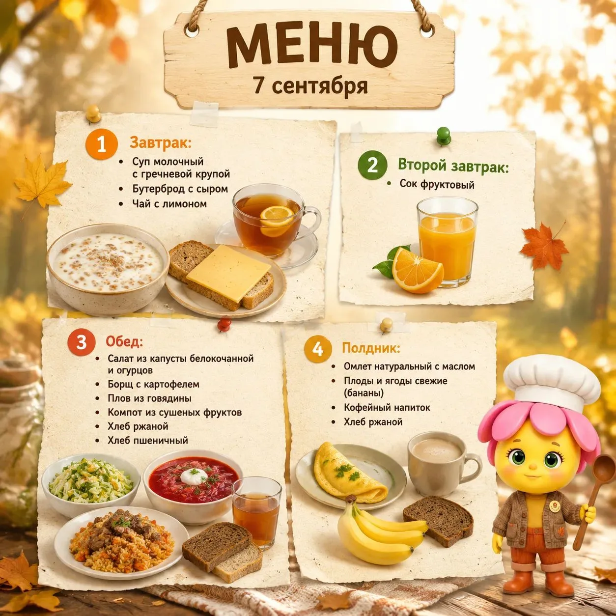 🍎 Наше меню на сегодня!