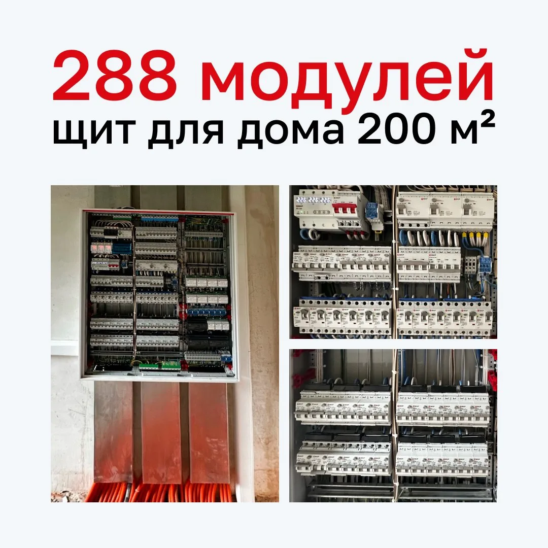 Делимся проектом Сергея Хромова. Для дома площадью 200 м² собрали щит на 288 модулей, из которых 48 