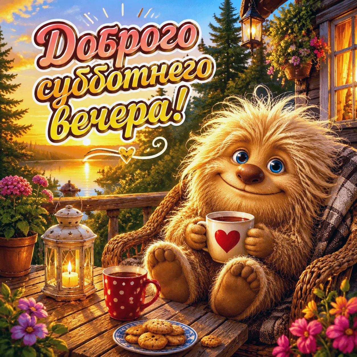 🌙 Доброго субботнего вечера!  Пусть этот вечер принесёт уют, спокойствие и приятные моменты ✨  Пусть
