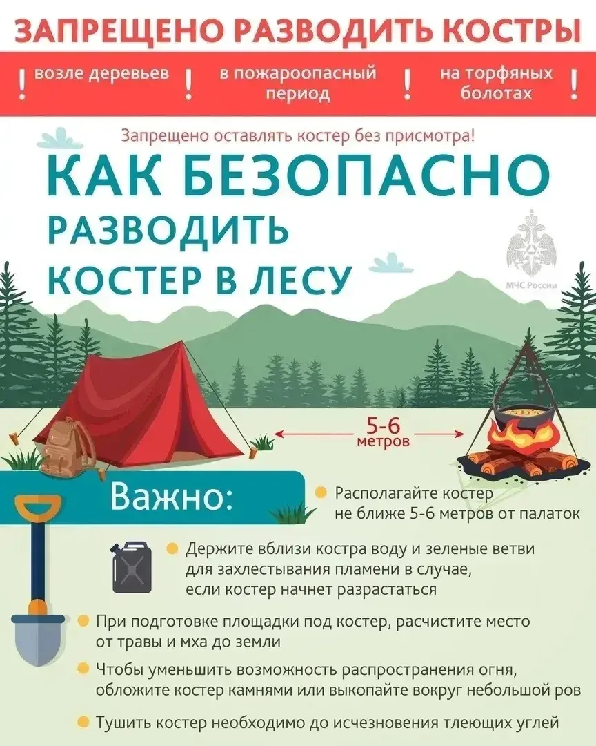 Костёр — друг только по правилам 🤝