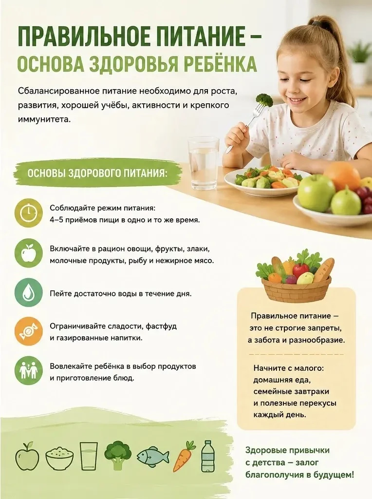 Правильное питание - основа здоровья ребёнка