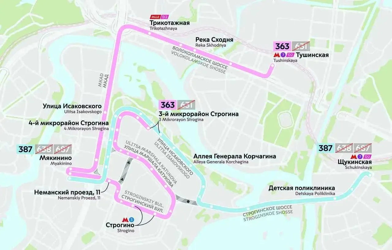 🚌 СЗАО: с 3 октября меняется схема трёх автобусных маршрутов