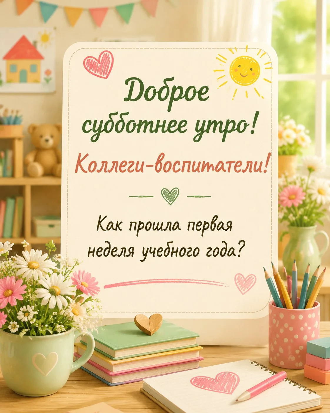 ☀️ Доброе субботнее утро, дорогие коллеги-воспитатели! ☀️