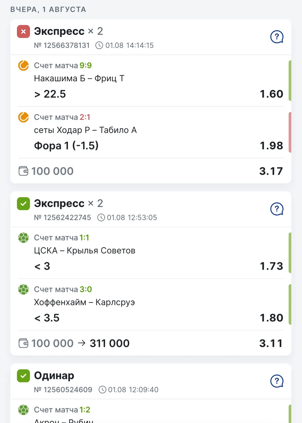 Всех приветствую! 

✅✅✅Вчера забрали 2 победы из 3 прогнозов, немного не хватило в одном матче для с