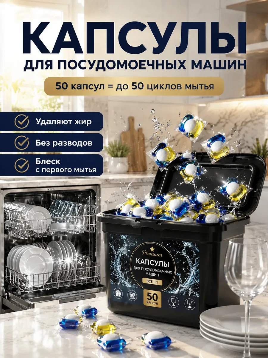 ⚡️ Капсулы для посудомоечной машины, RU-AINI