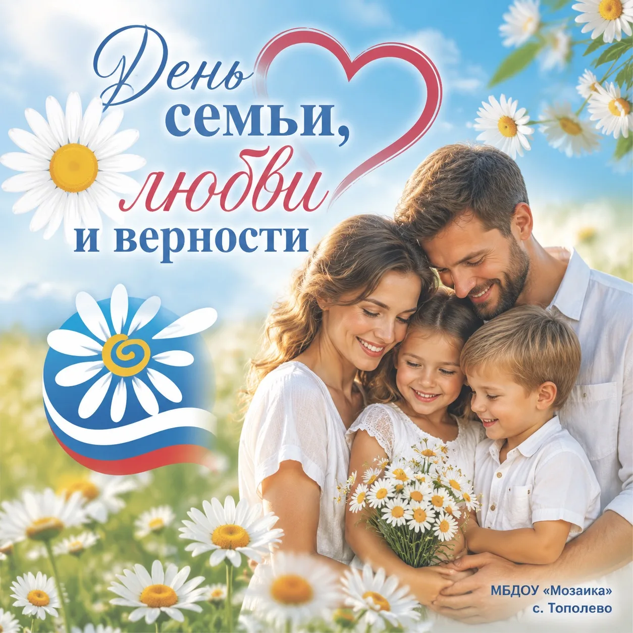 ❤️🌼От всего сердца коллектив детского сада МБДОУ "Мозаика" с. Тополево поздравляет всех с Днем семь