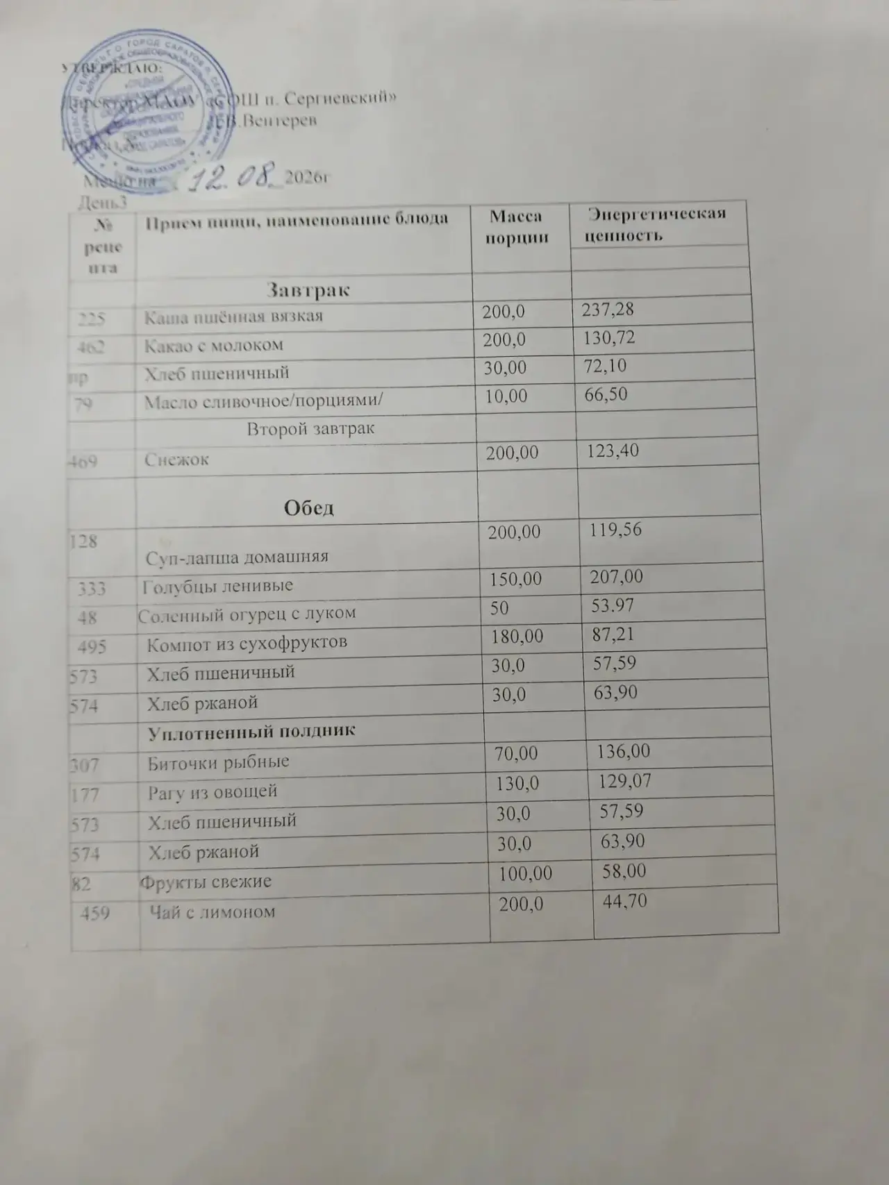 Меню:12.08.2026