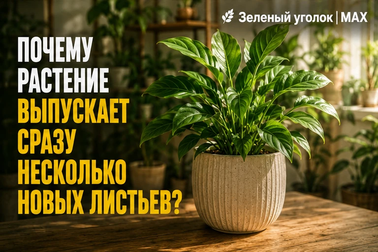 🌿 ПОЧЕМУ РАСТЕНИЕ ВЫПУСКАЕТ СРАЗУ НЕСКОЛЬКО НОВЫХ ЛИСТЬЕВ?