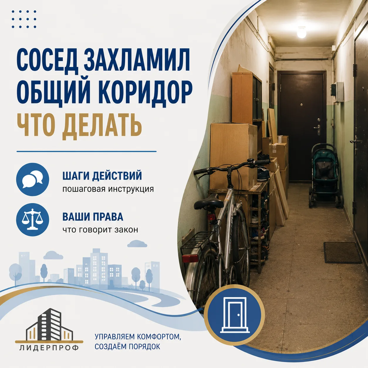 🚪 Сосед захламил общий коридор: что делать?

Велосипеды, старые шкафы, коробки, стройматериалы и др