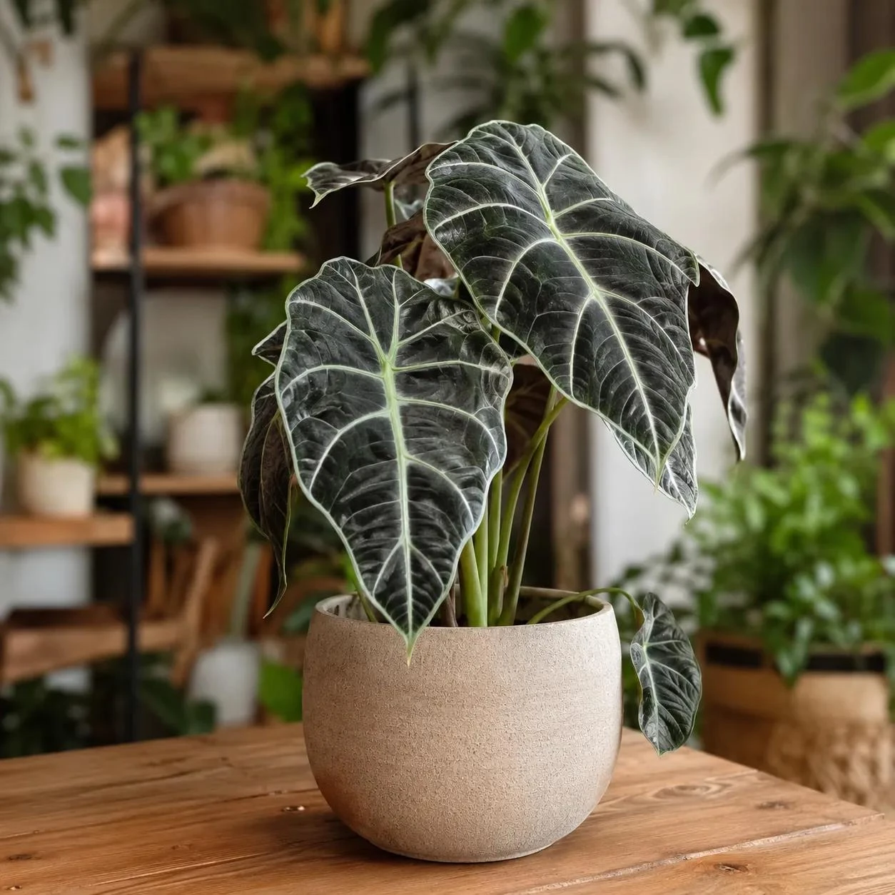 🌿 5 ошибок, из-за которых алоказия умирает даже у опытных цветоводов.