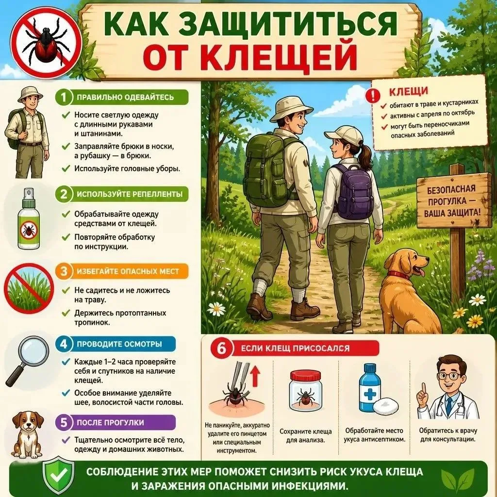☝На 05.08.2026 по поводу присасывания клещей в медицинские организации области обратило...