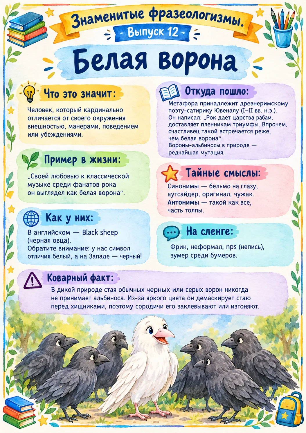 😃Знаменитые фразеологизмы⭐️
