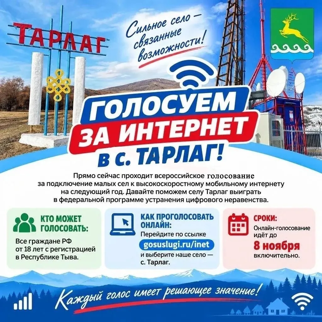 🌐 Голосуем за интернет в с. Тарлаг!