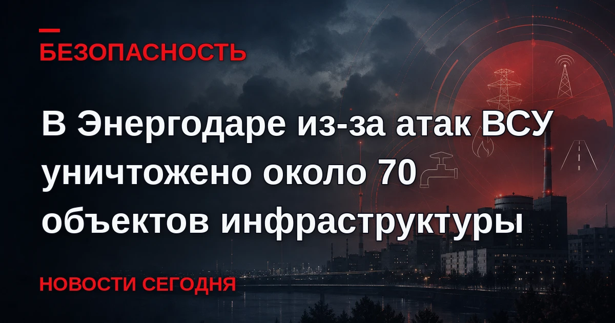 В Энергодаре в результате атак ВСУ всего уничтожено около 70 объектов коммунальной, соц...