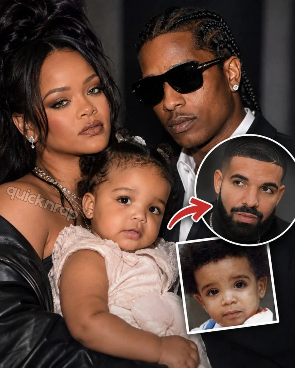 😳 В сети сравнивают дочь Rihanna и A$AP Rocky с Drake