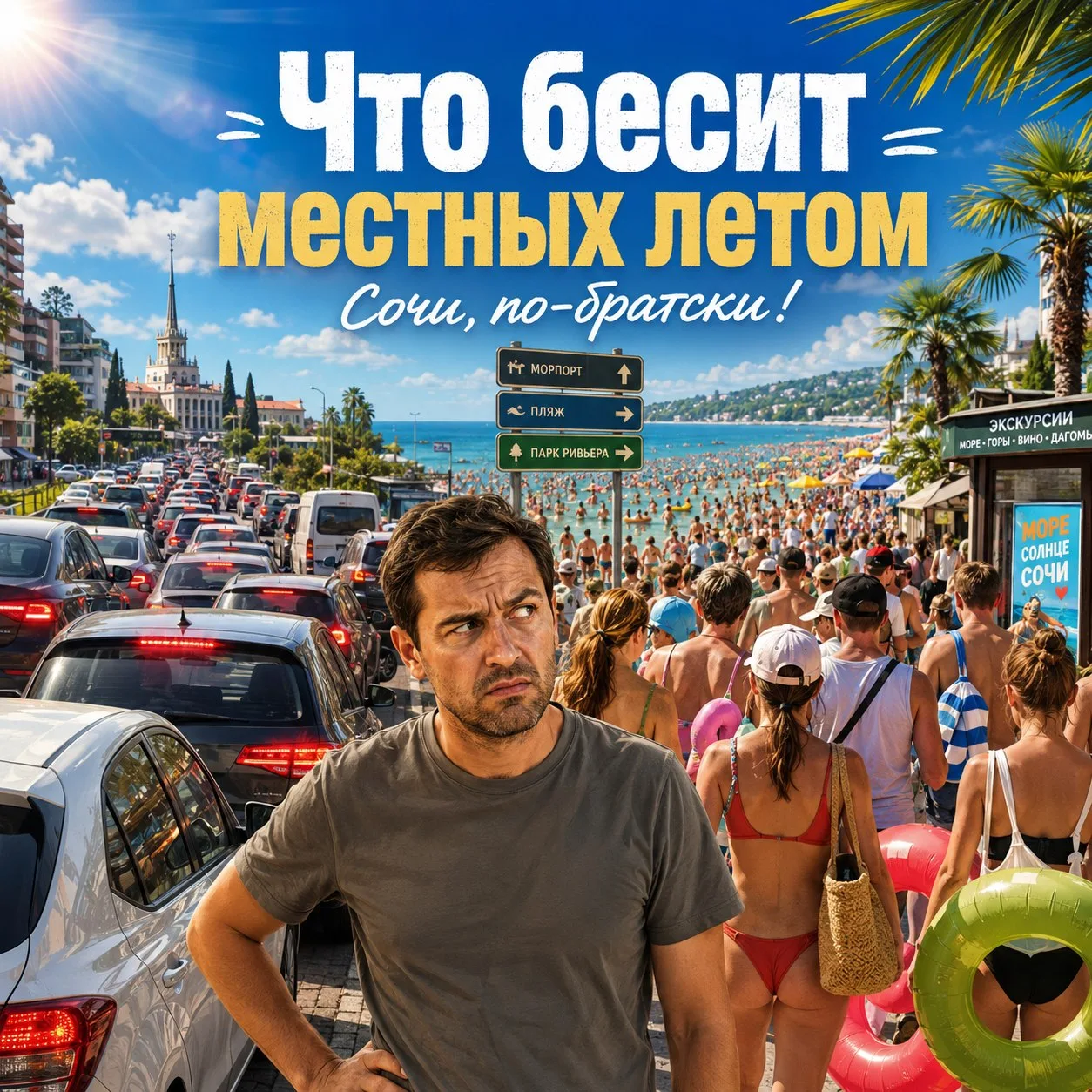 😡Что бесит местных в летнем Сочи.