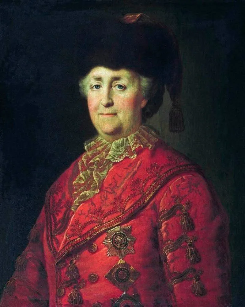Императрица Екатерина Великая в дорожном костюме. 1787 год, картина написана во время п...