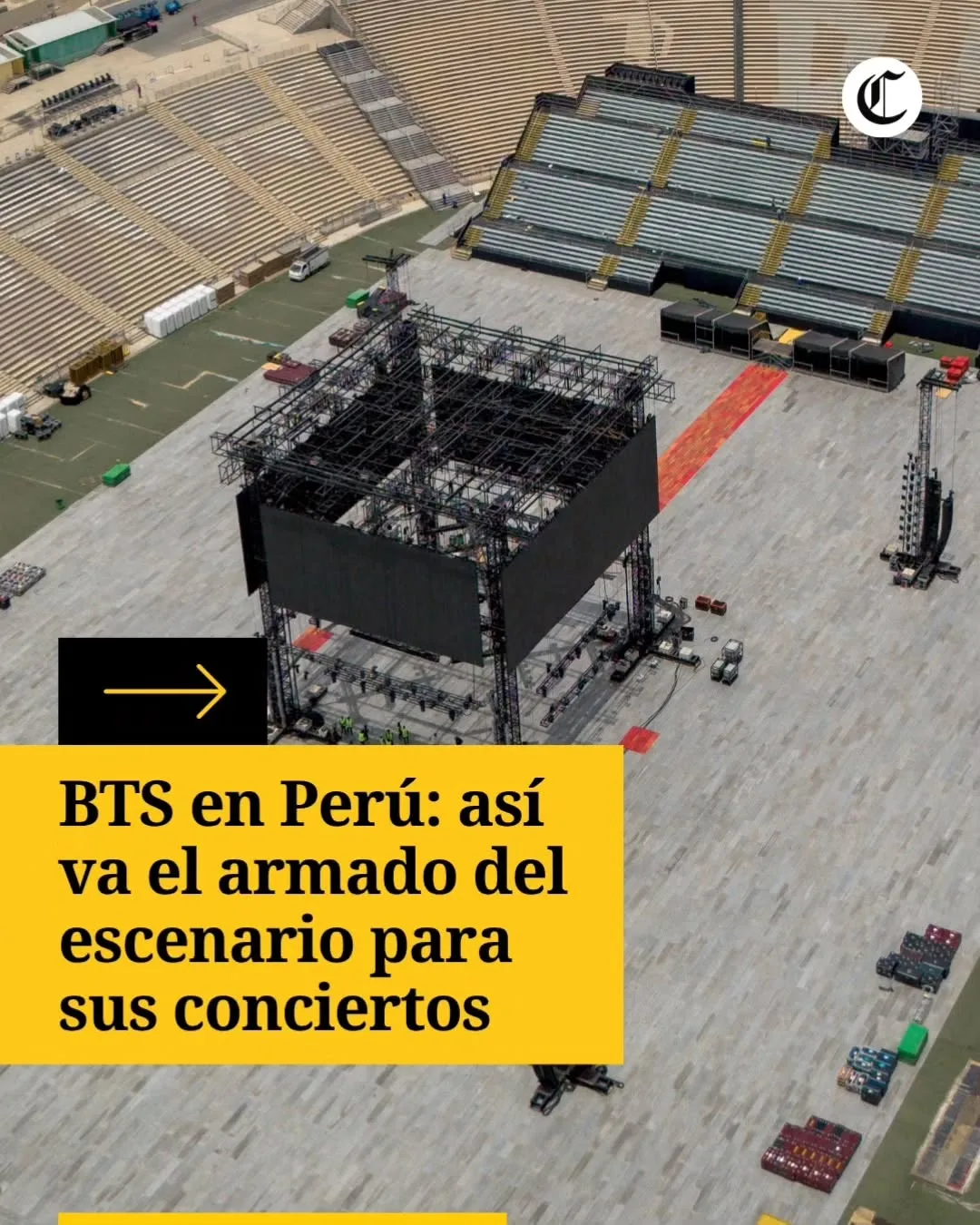 🇵🇪🏟️ Считанные часы до старта: стадион «Сан-Маркос» в Лиме готовится принять BTS! ✨💜