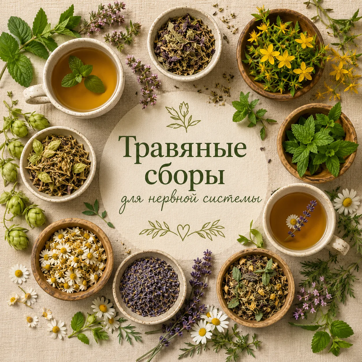 🌿 Травяные сборы для нервной системы

Пустырник + мелисса
Классика. Пустырник снижает возбудимость,
