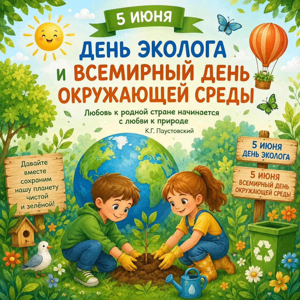 🌿 5 июня — День эколога и Всемирный день охраны окружающей среды 🌎