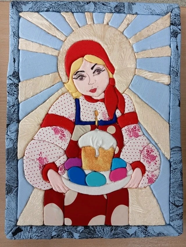 Пасхальное панно в технике кинусайга