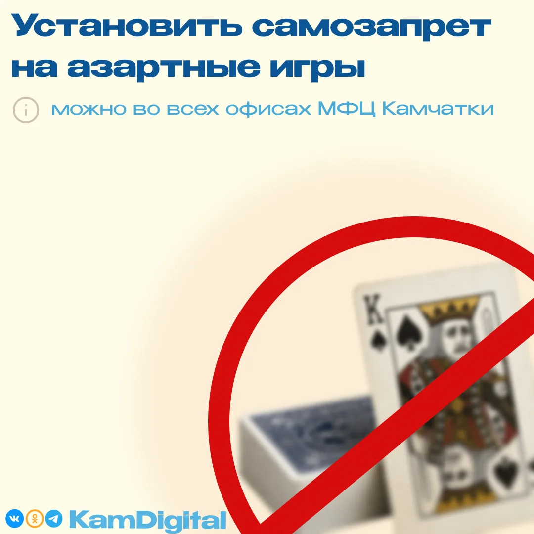 🎰 Самозапрет на азартные игры — во всех офисах МФЦ Камчатки