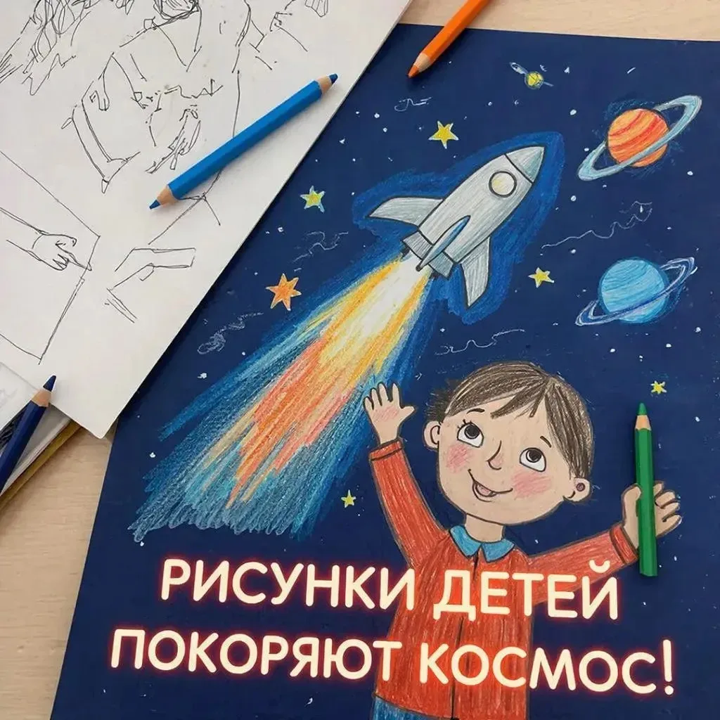 ▌ 🚀 Конкурс рисунков ко Дню космонавтики!  В этом году мы отмечаем 65 лет со дня первого полёта чело