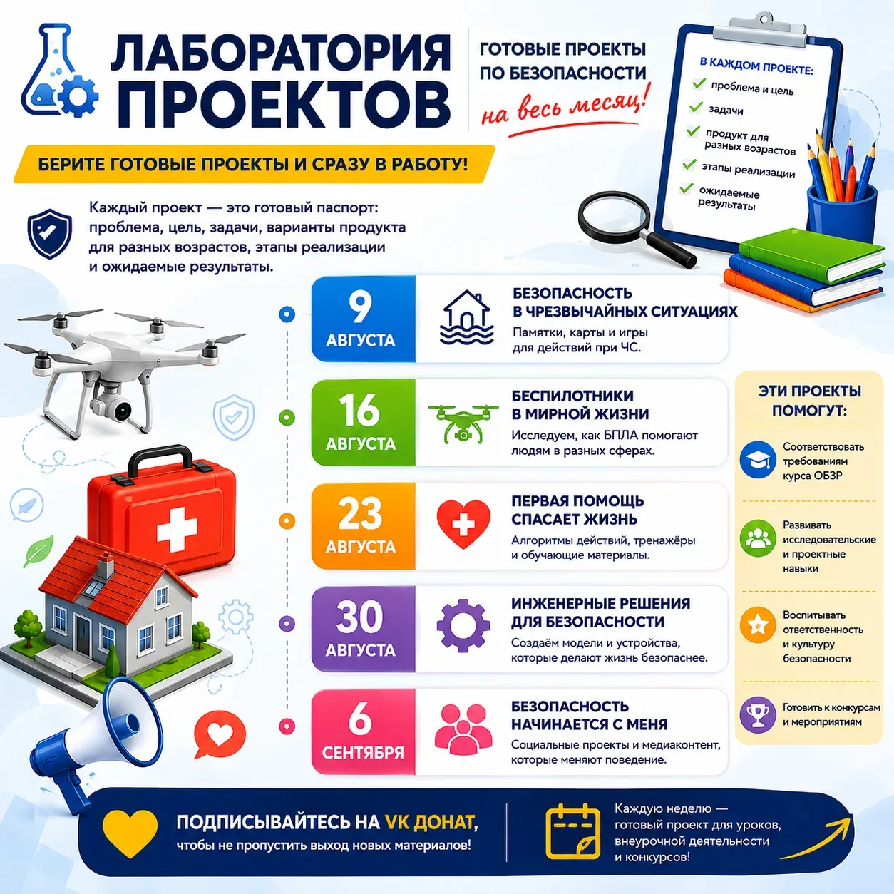 Готовые проекты по безопасности для школьников!

Если вы преподаёте ОБЗР, работаете учителем начальн