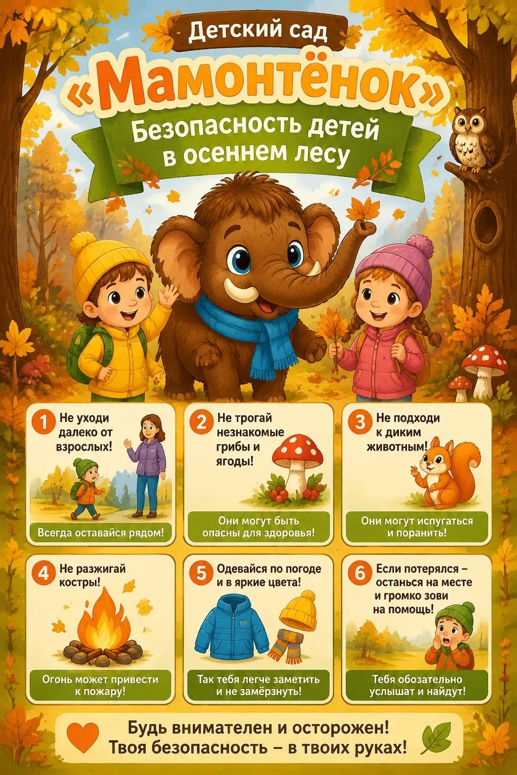 🌲 Осенний лес: как сделать прогулку безопасной?
