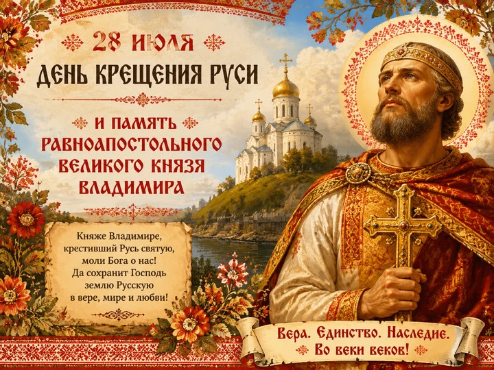 ⛪️ Сегодня отмечается День Крещения Руси — православный праздник и государственная памятная дата Рос