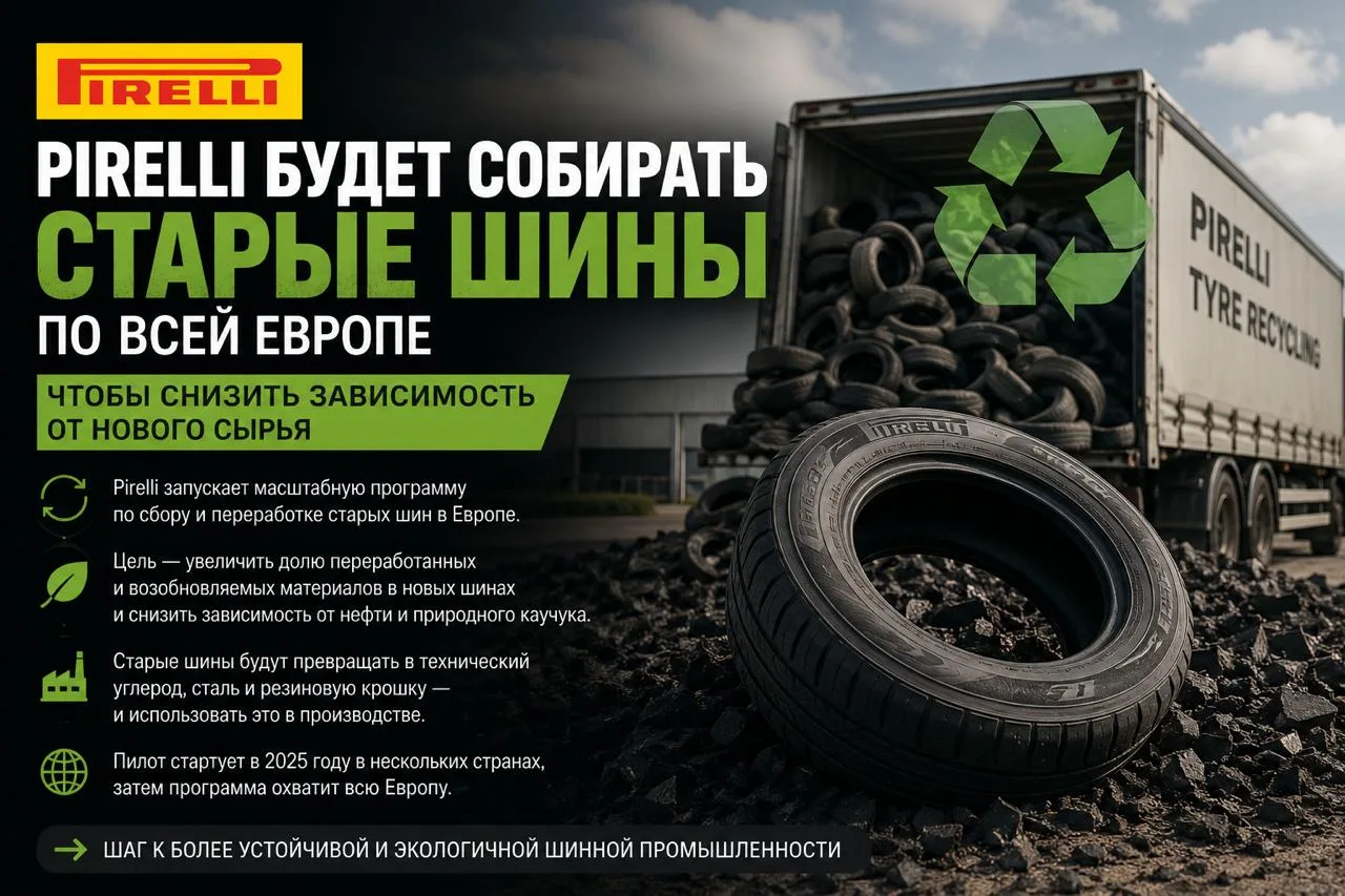 Pirelli будет собирать старые шины по Европе ♻️

Pirelli совместно с BASF, Pyrum и Synthos запускает