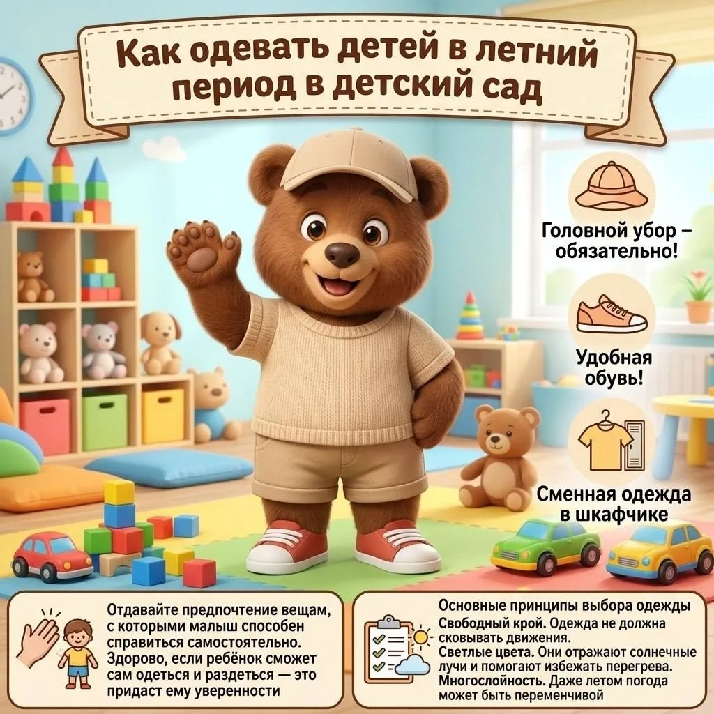 ☀️ Как одевать ребёнка летом в детский сад ☀️