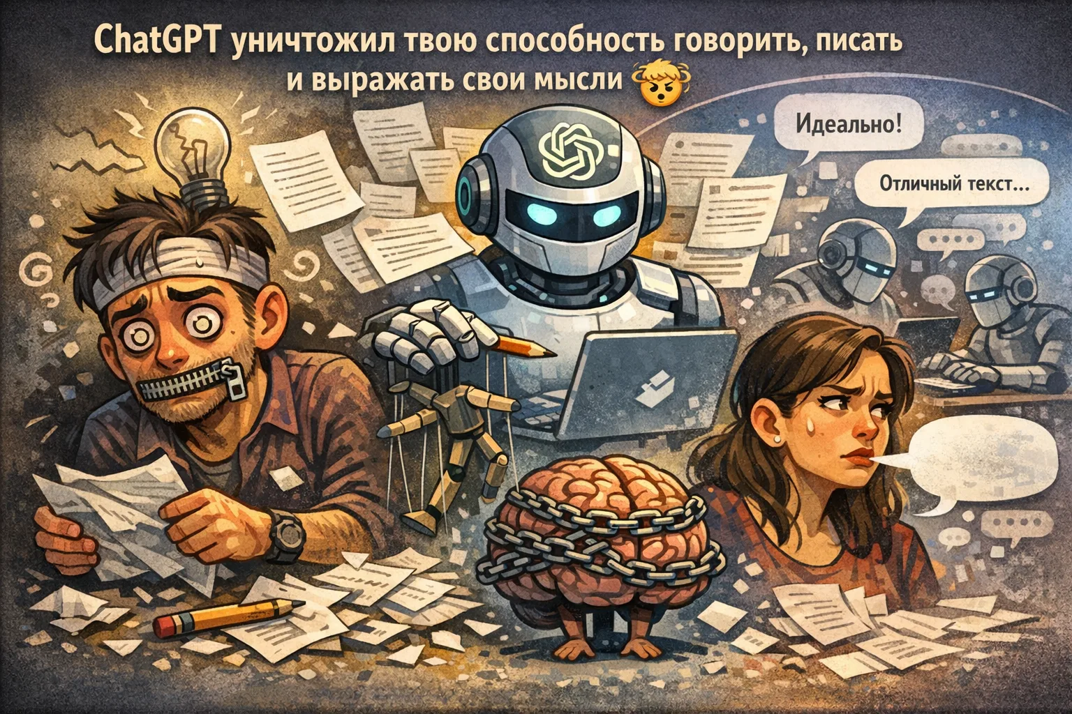 ChatGPT уничтожил твою способность говорить, писать и выражать свои мысли 😵‍💫

С момента появления