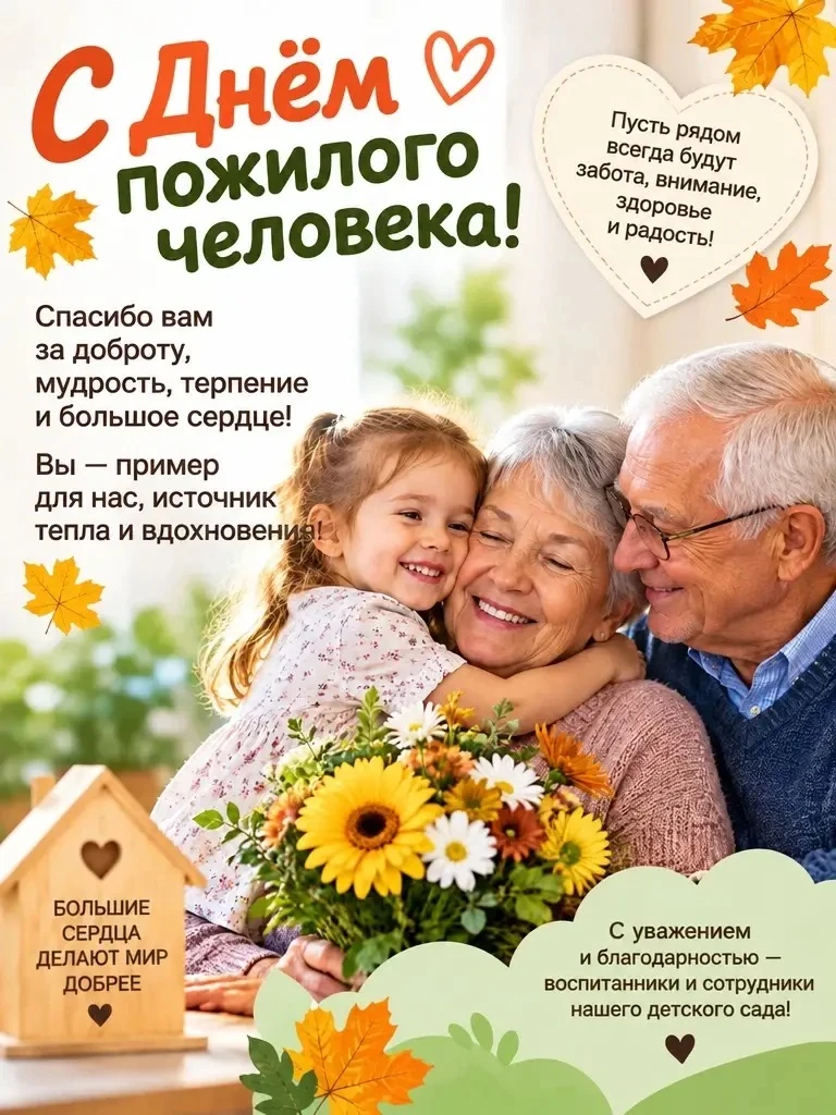 Сегодня замечательный праздник-Международный день пожилого человека! Поздравляем с праз...