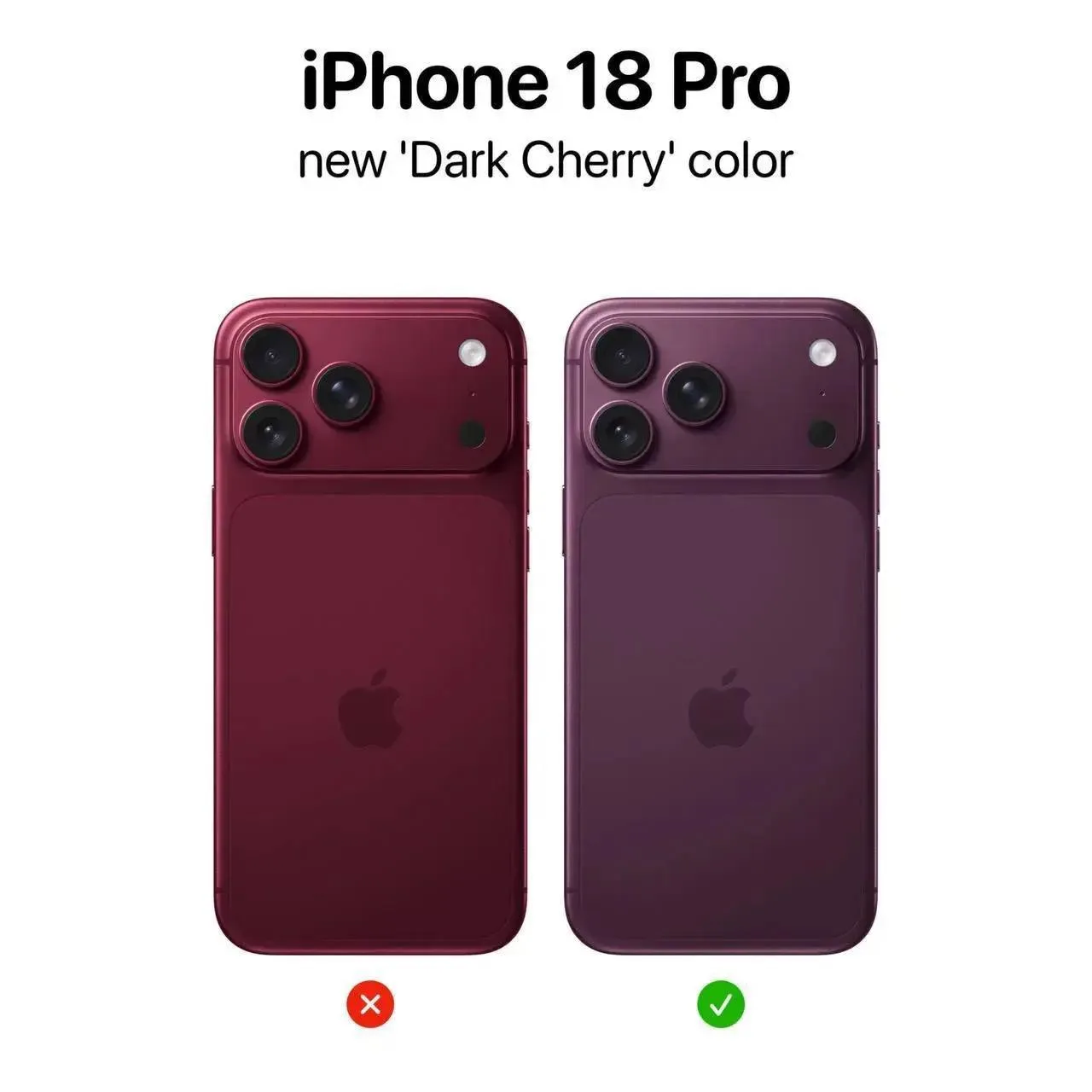 Тёмно-вишнёвый iPhone 18 Pro оказался гораздо темнее, чем обещали ранние утечки. Инсайд...